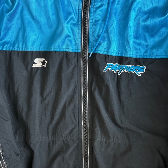 Vintage 90s Carolina Panthers NFL Starter puffer w/hood / size Large - Picture 4 of 12